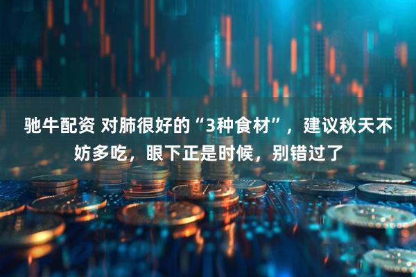 驰牛配资 对肺很好的“3种食材”，建议秋天不妨多吃，眼下正是时候，别错过了